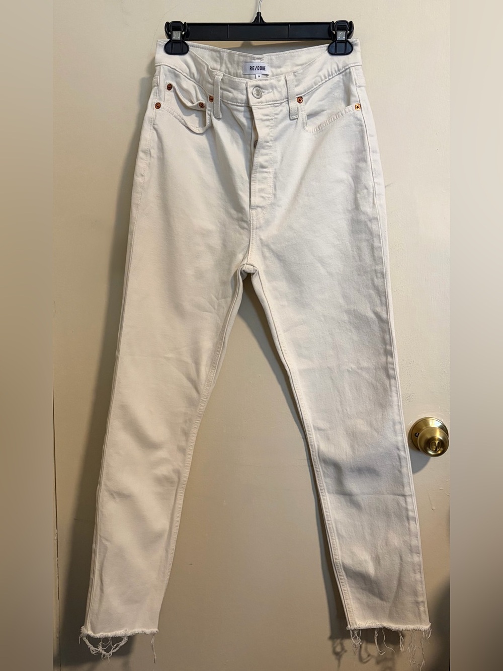 RE/DONE 90s High Rise Ankle Crop Jeans - IVORY